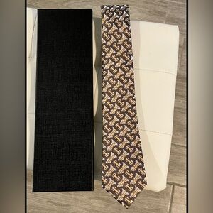Burberry Tie Beige mens nova check classic thorton manston jacquard striped
